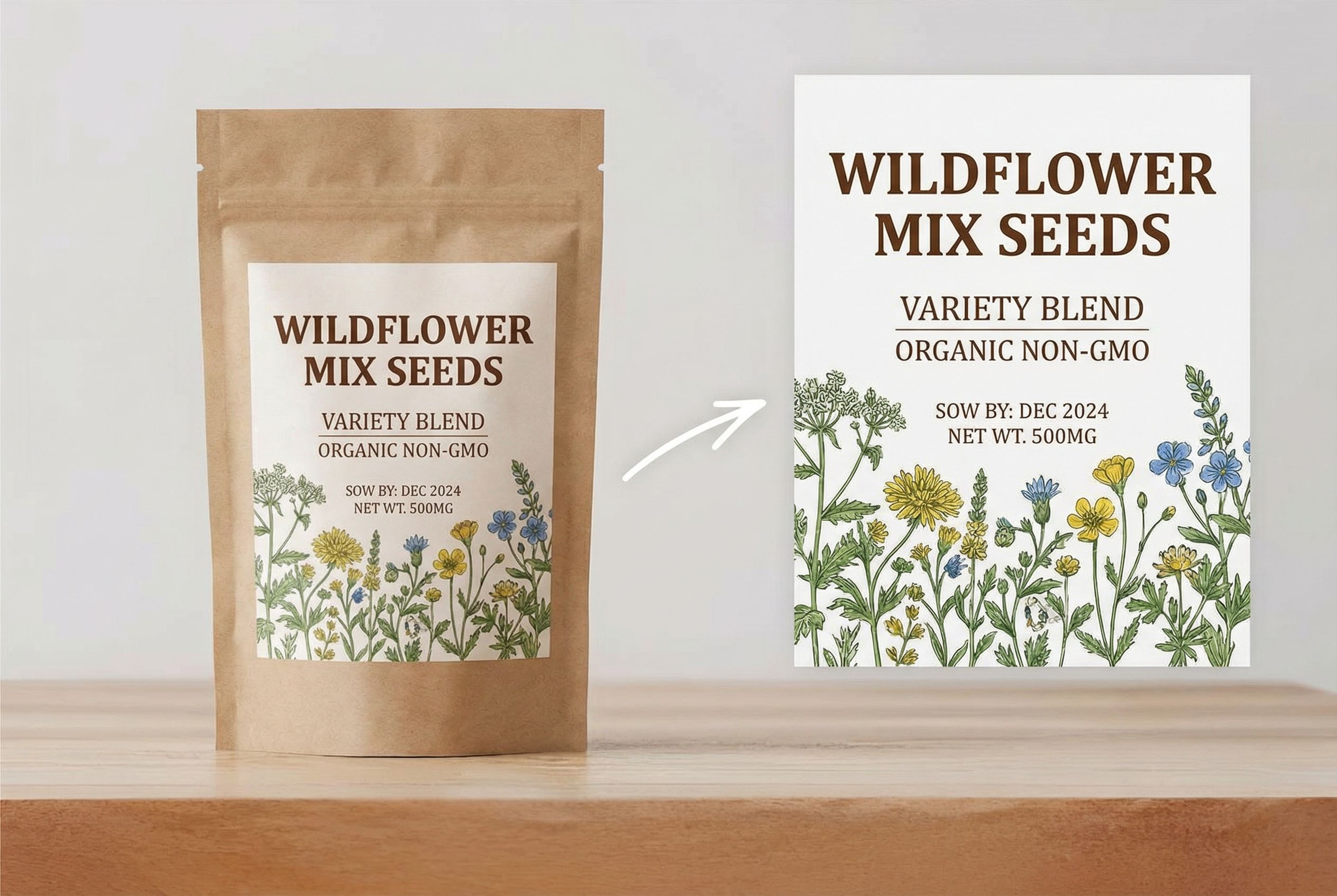 Seed packets that look pro and stay compliant