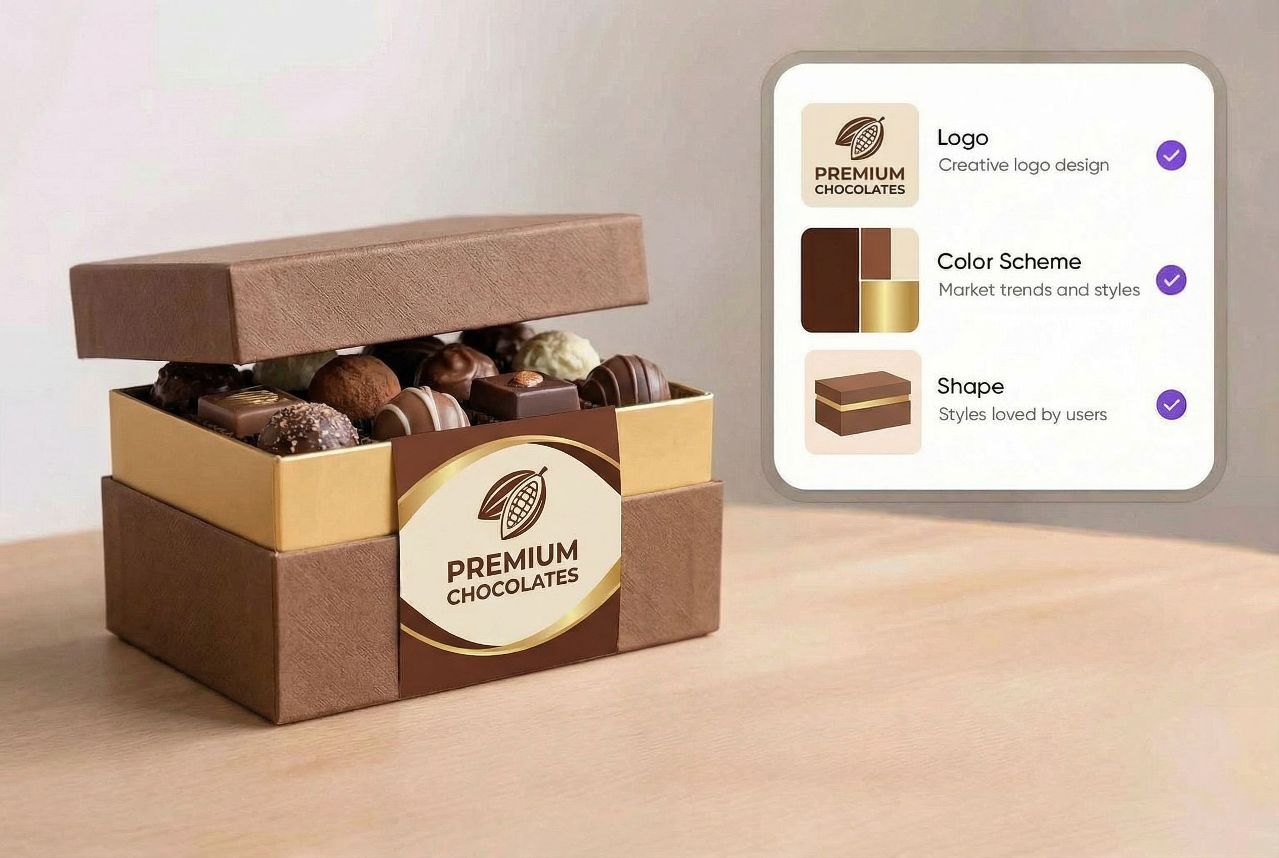 Secure chocolate packaging design usage