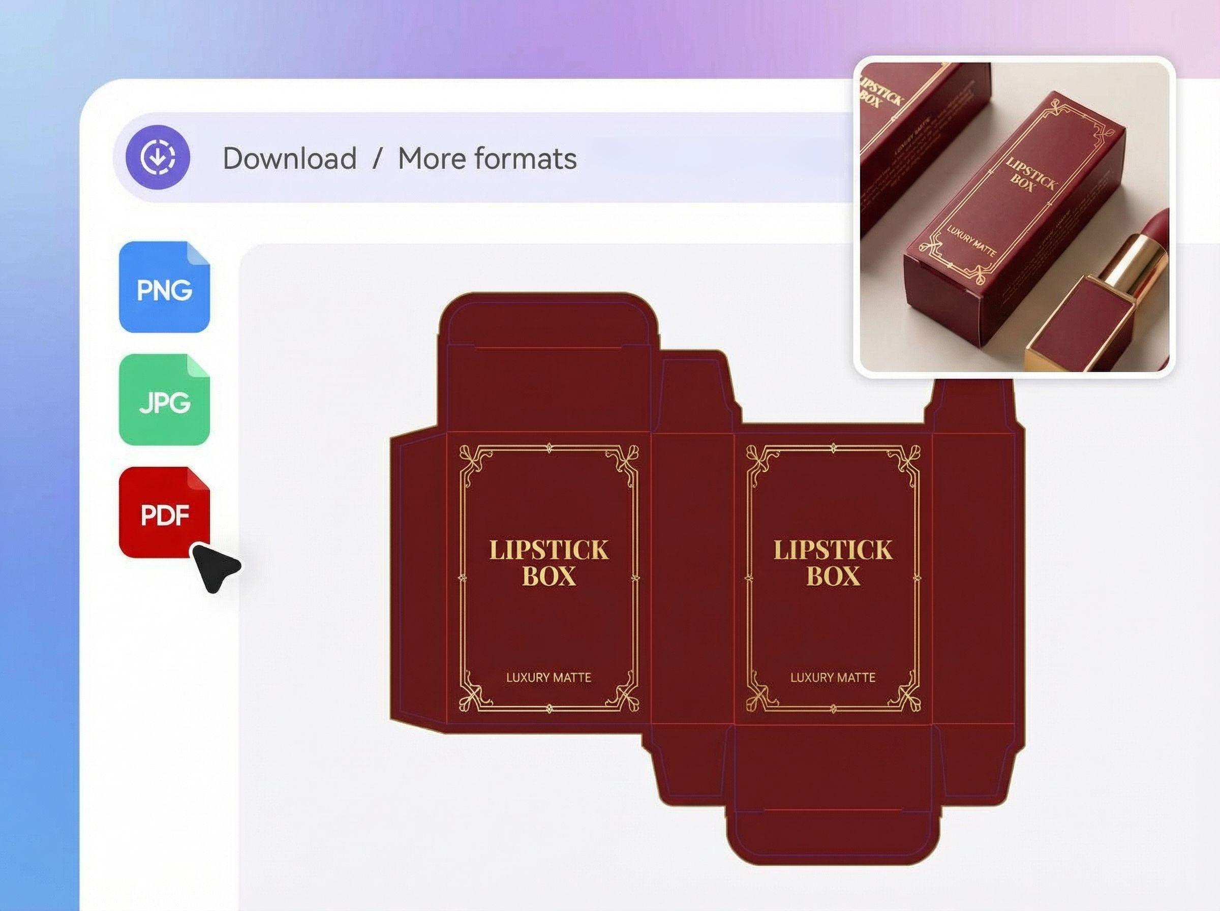 Step 3: Download makeup packaging design files