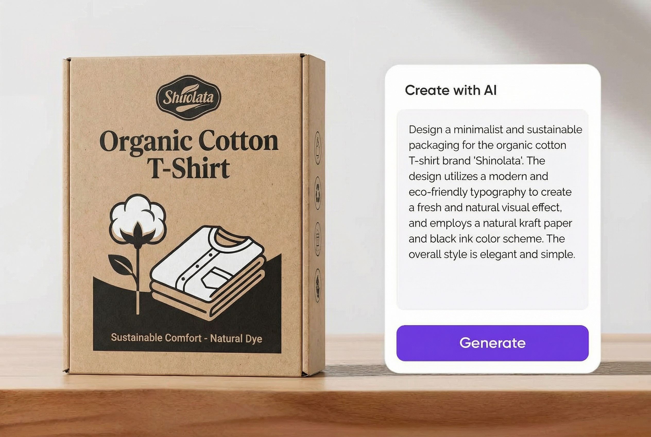 Turn t-shirt packaging ideas in visuals