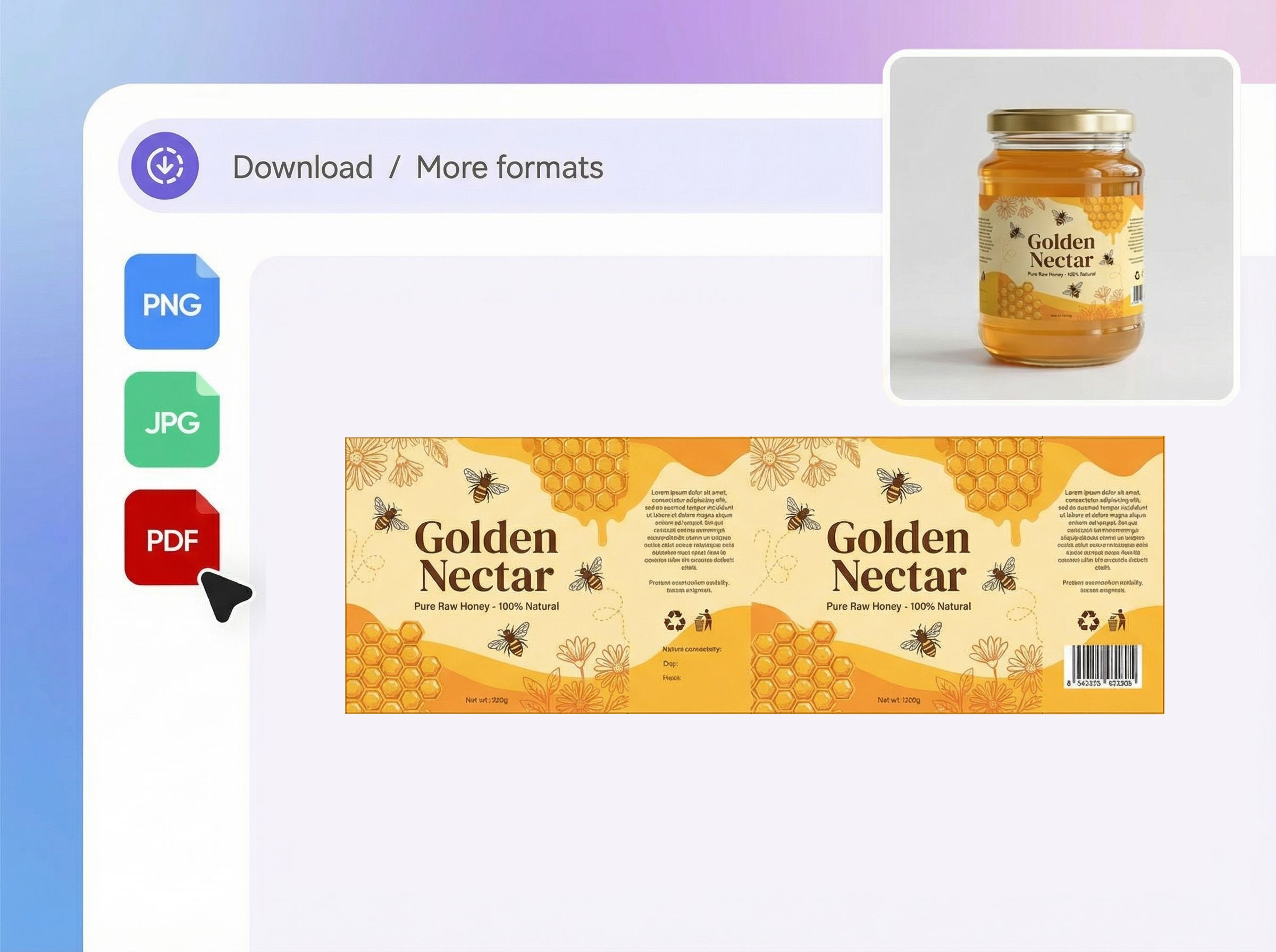 Step 3: Export your honey label design files