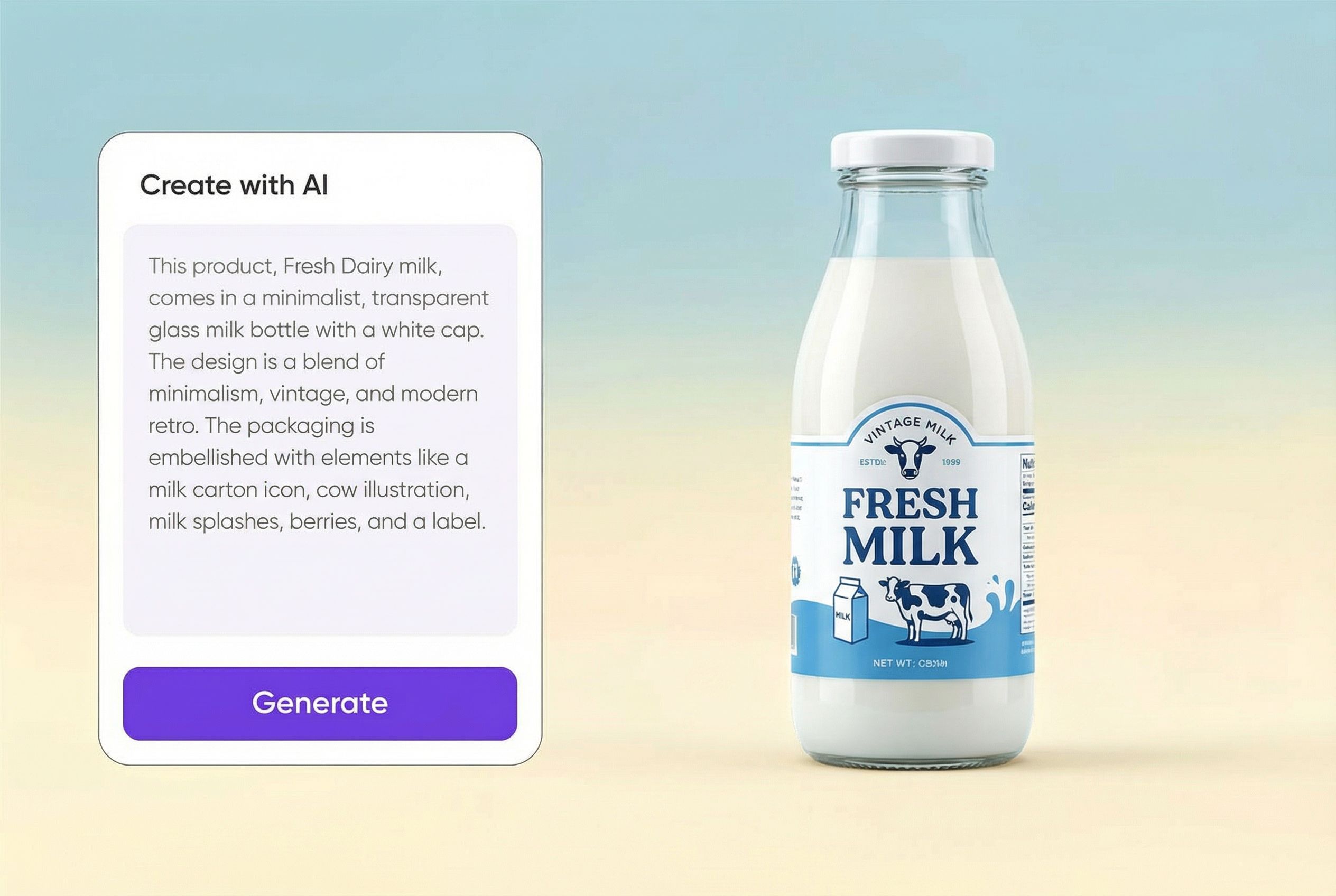 Text-to-image packaging label design