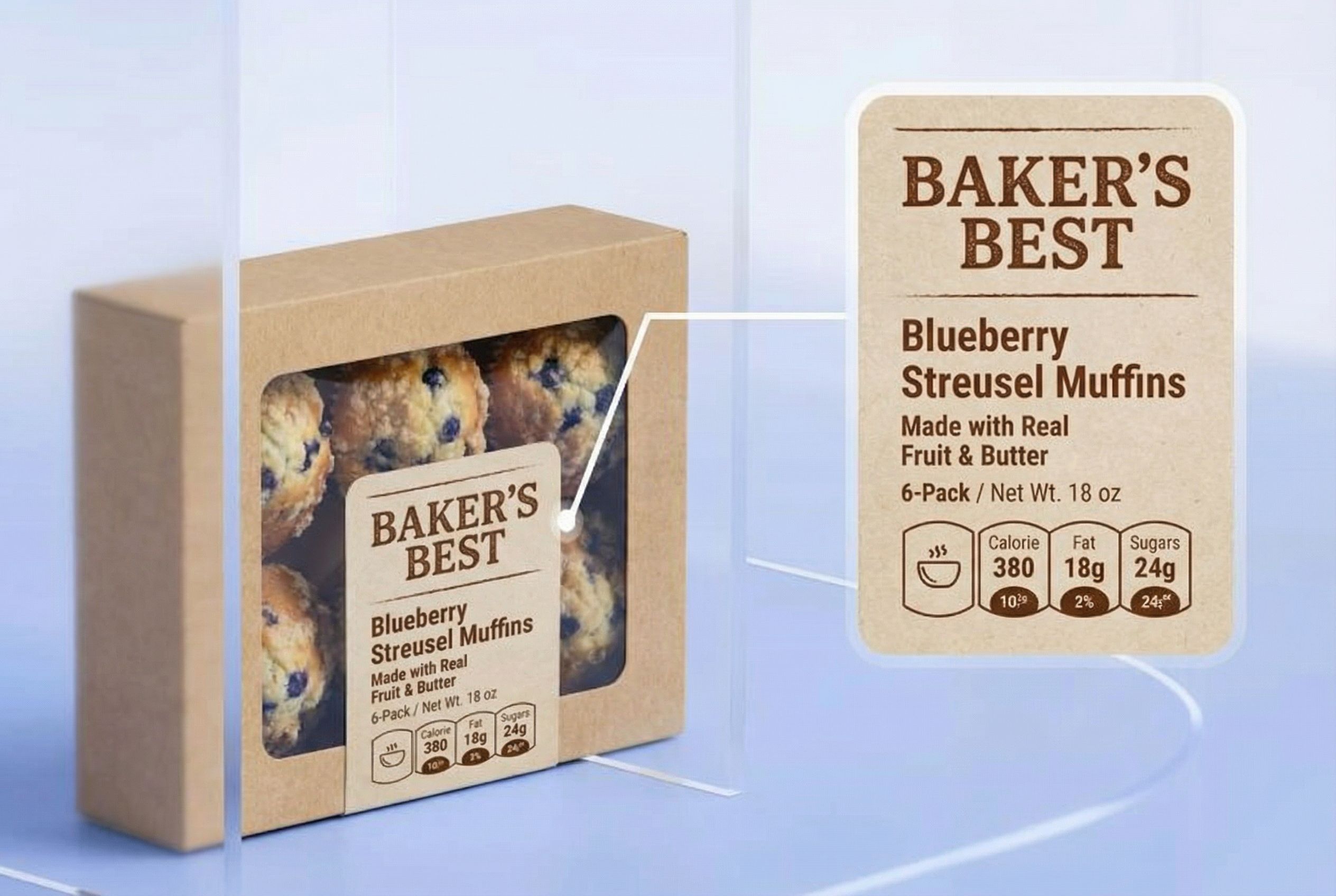 Designer-level muffins packaging aesthetics