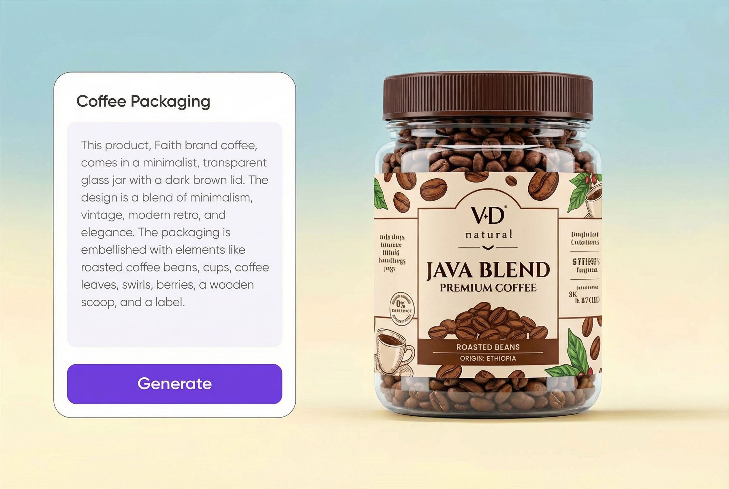AI converts your coffee packaging vision in seconds AI converts your coffee packaging vision in seconds