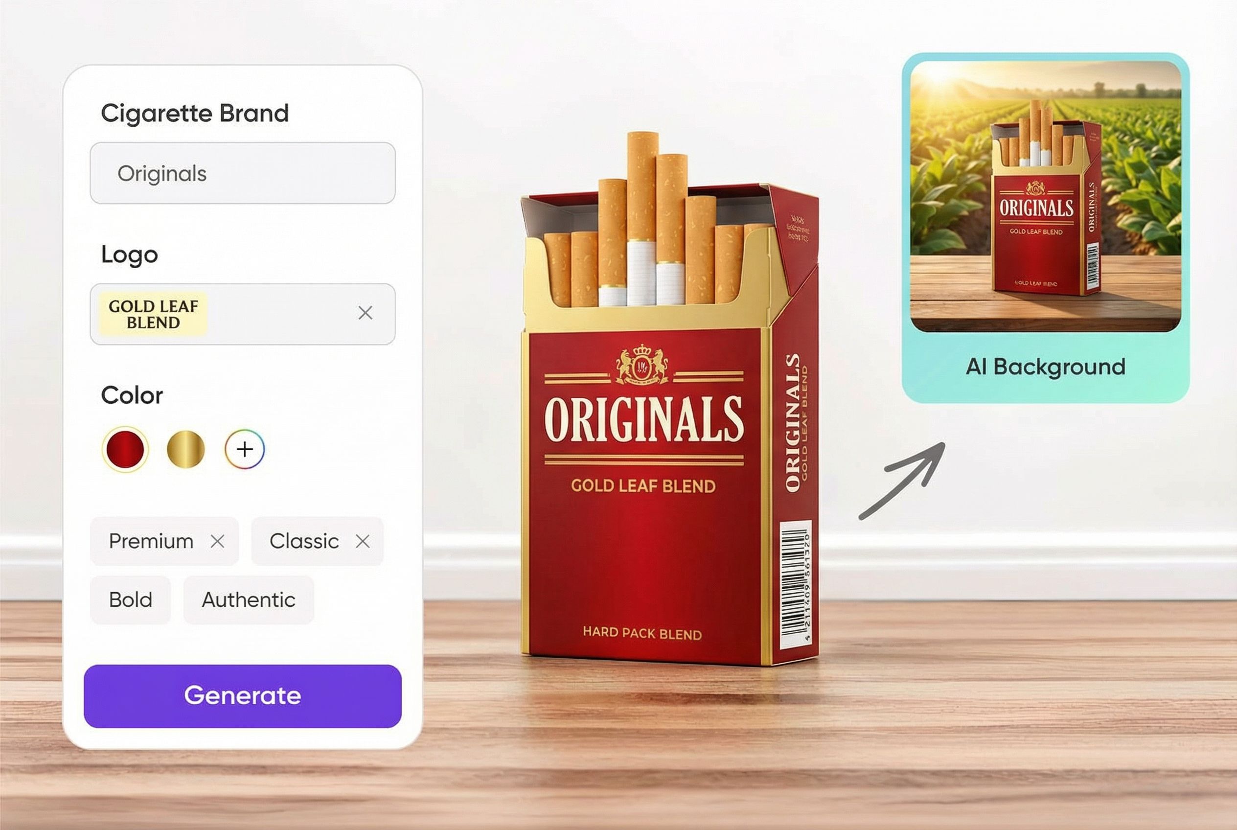 A single workflow for cigarettes box design