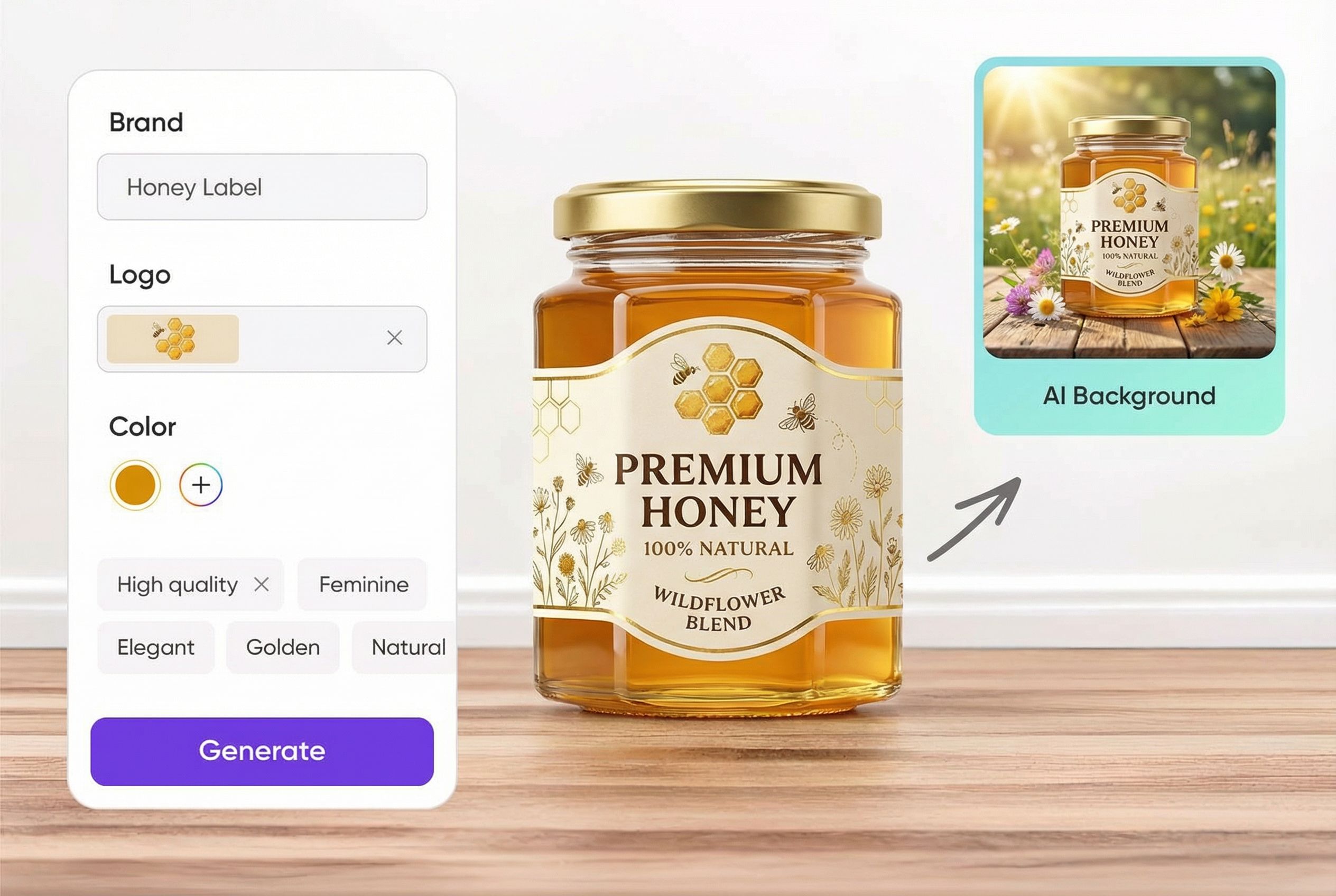 All-in-one honey label design workflow