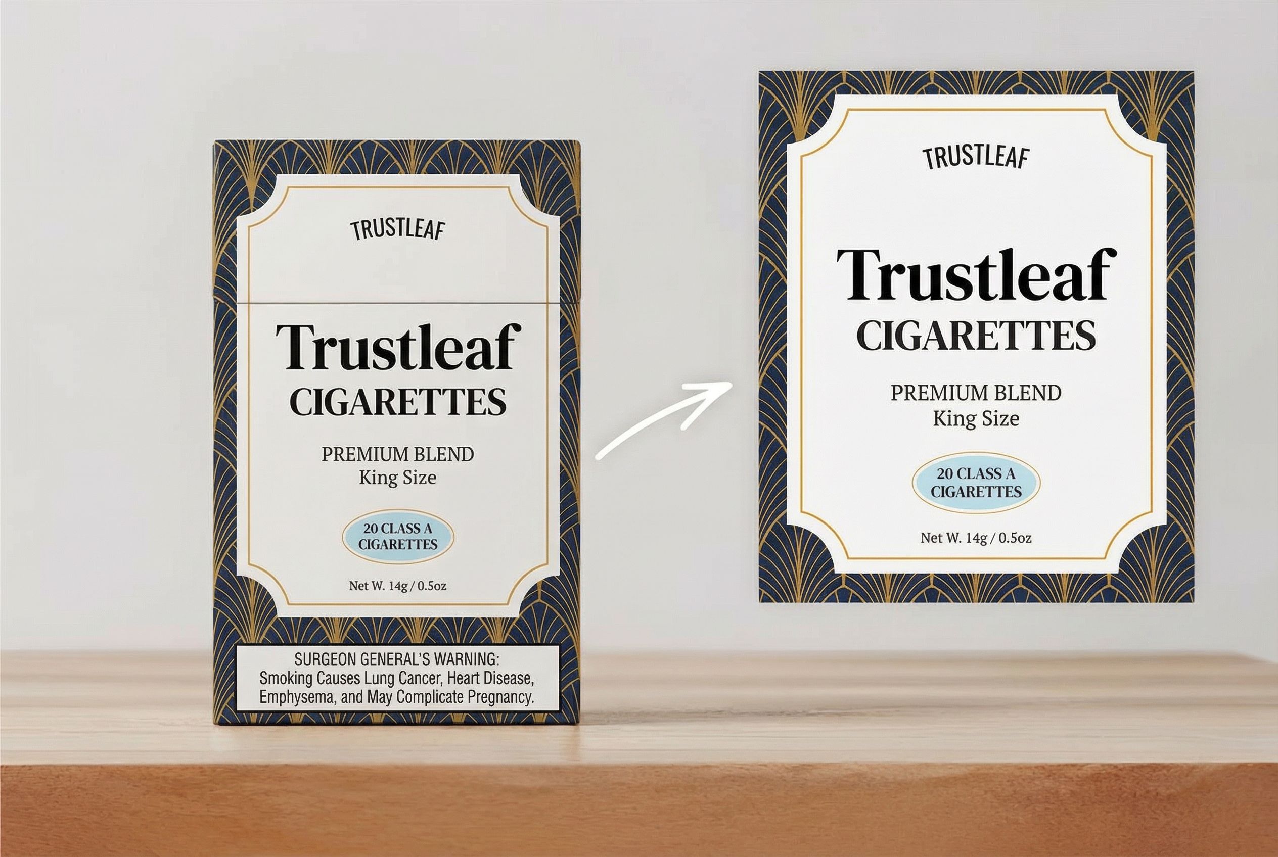 Pro cigarette box styles, colors, and layouts