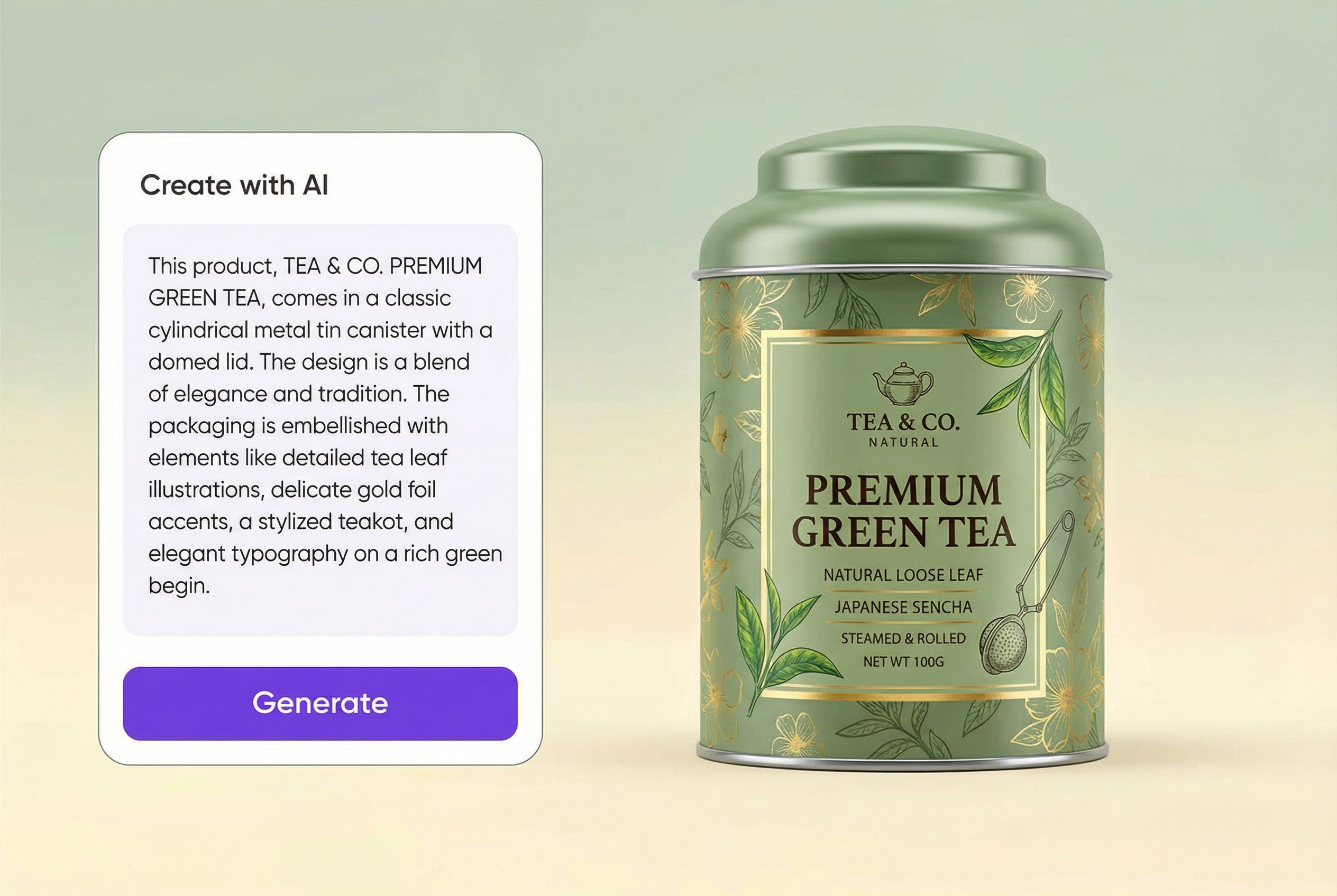 Text-to-image tea packaging in seconds
