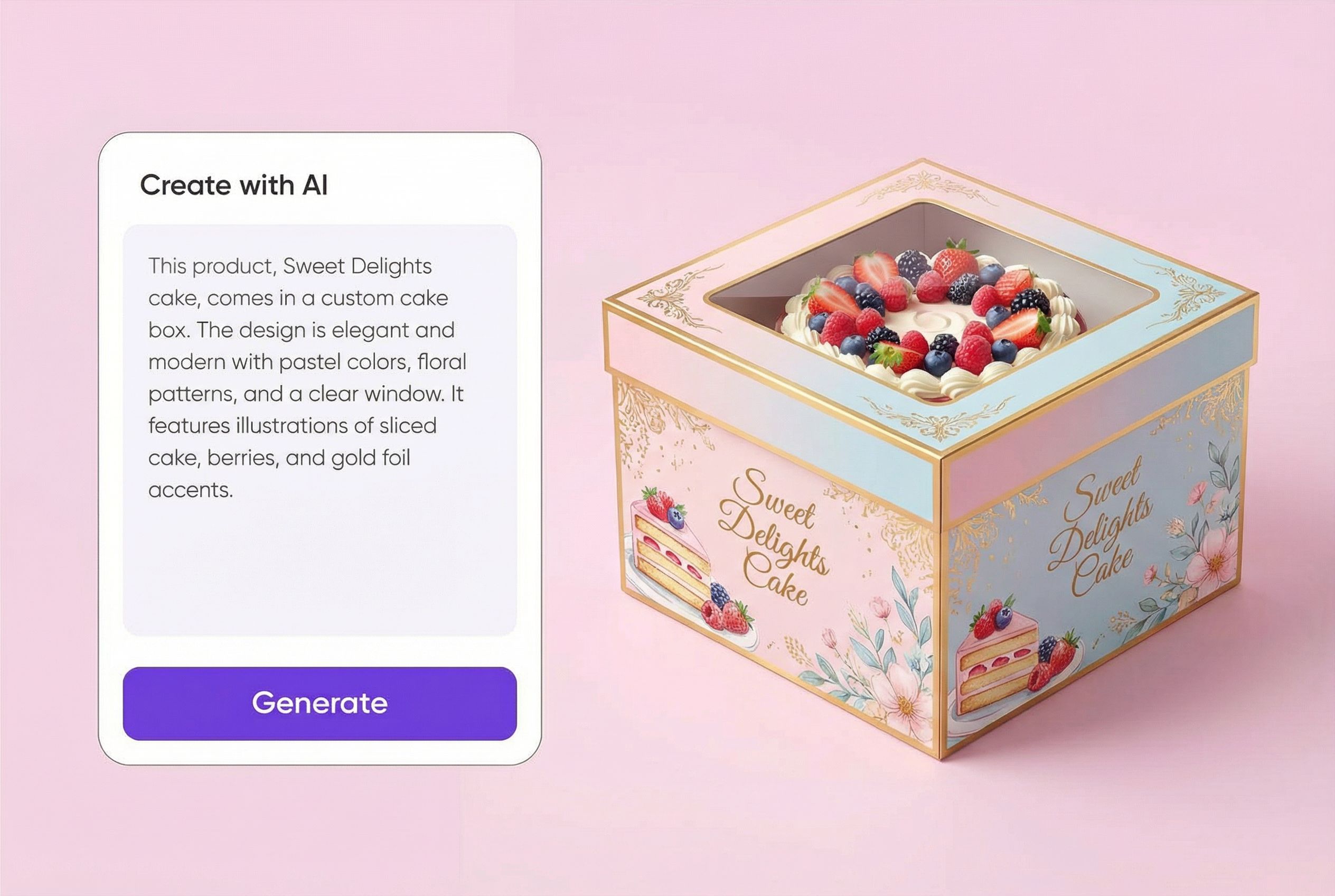 Text-to-image cake packaging made easy