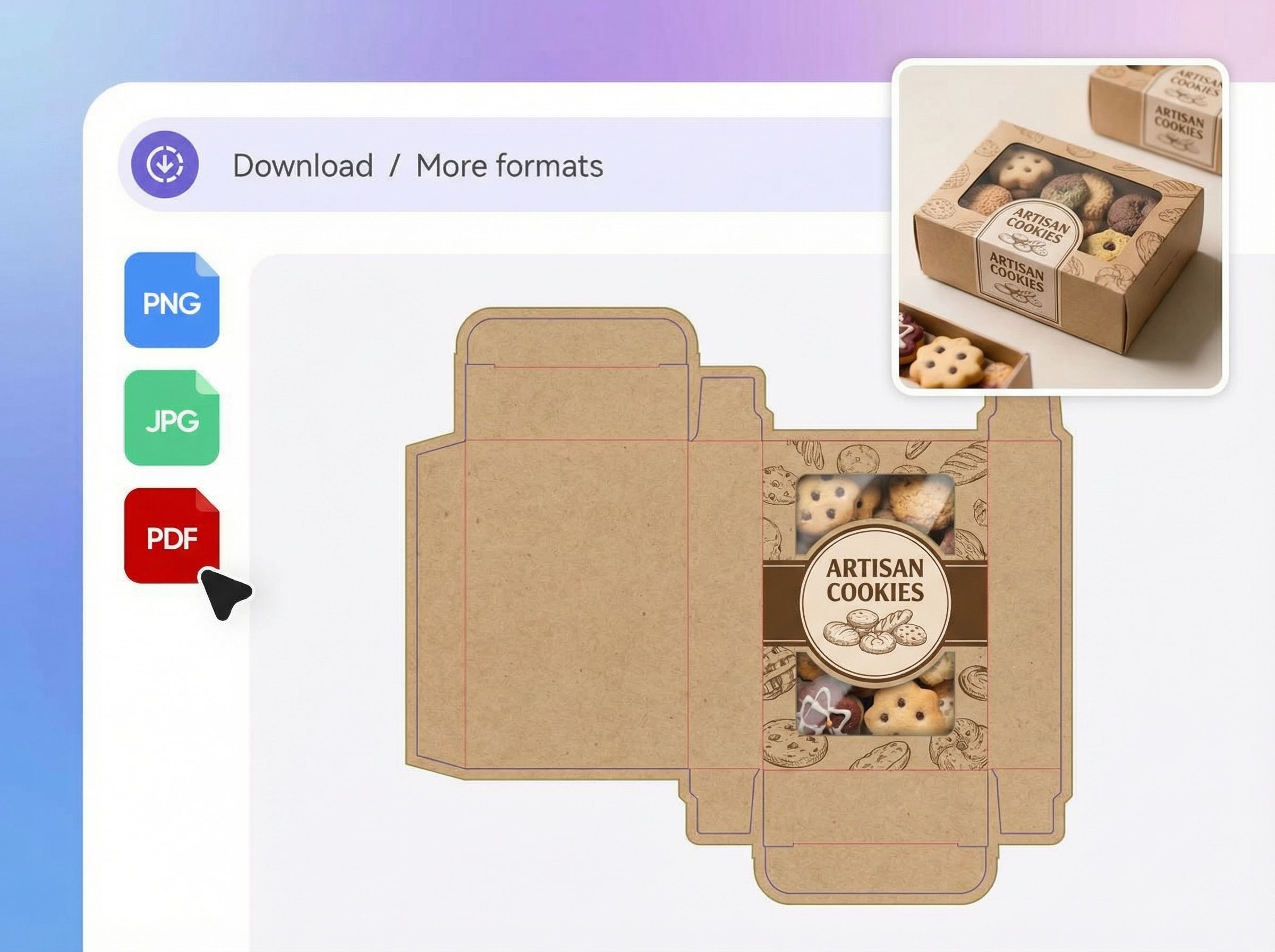Step 3: Download your cookies packaging files Step 3: Download your cookies packaging files