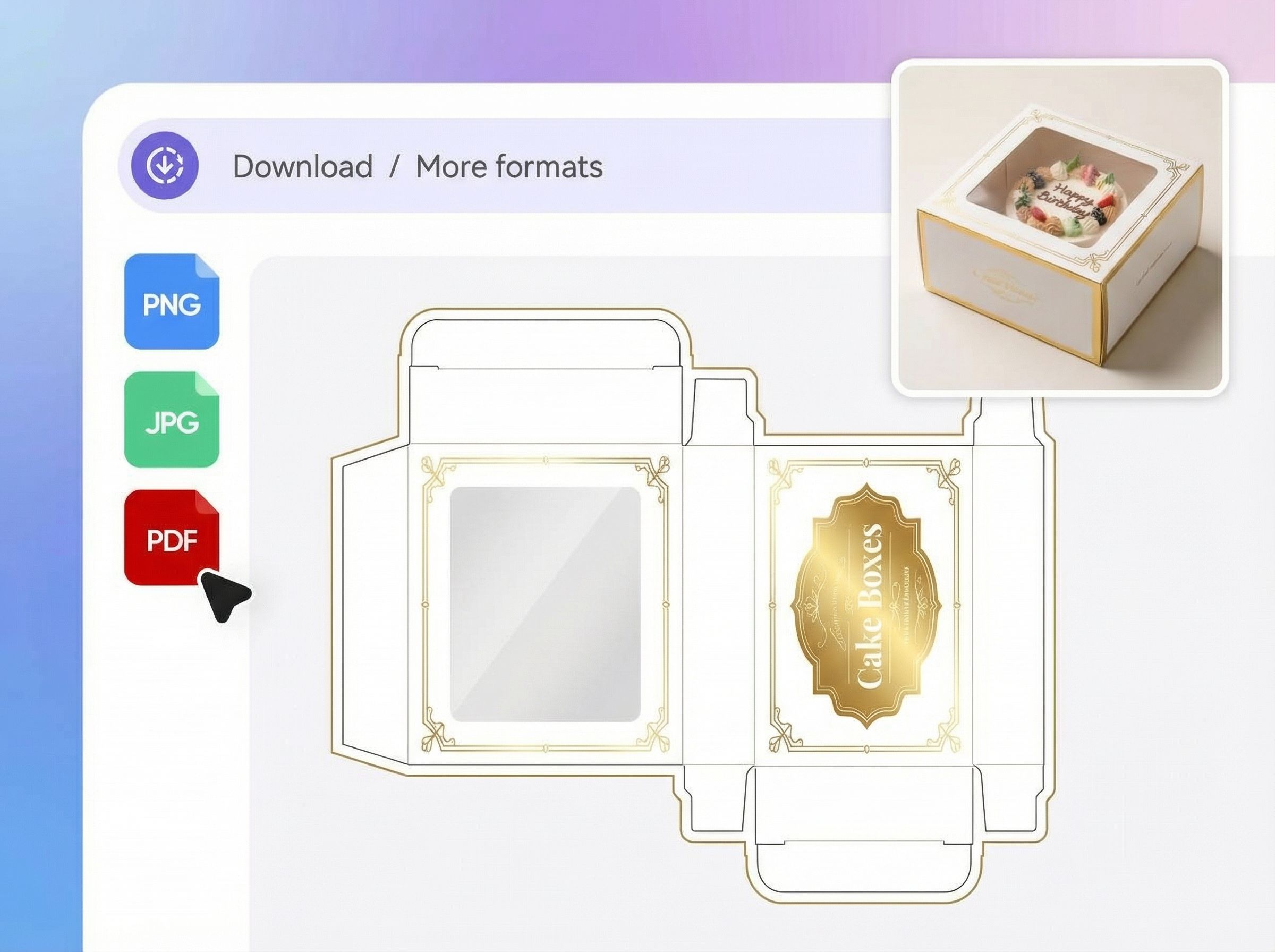 Step 3: Export your cake packaging