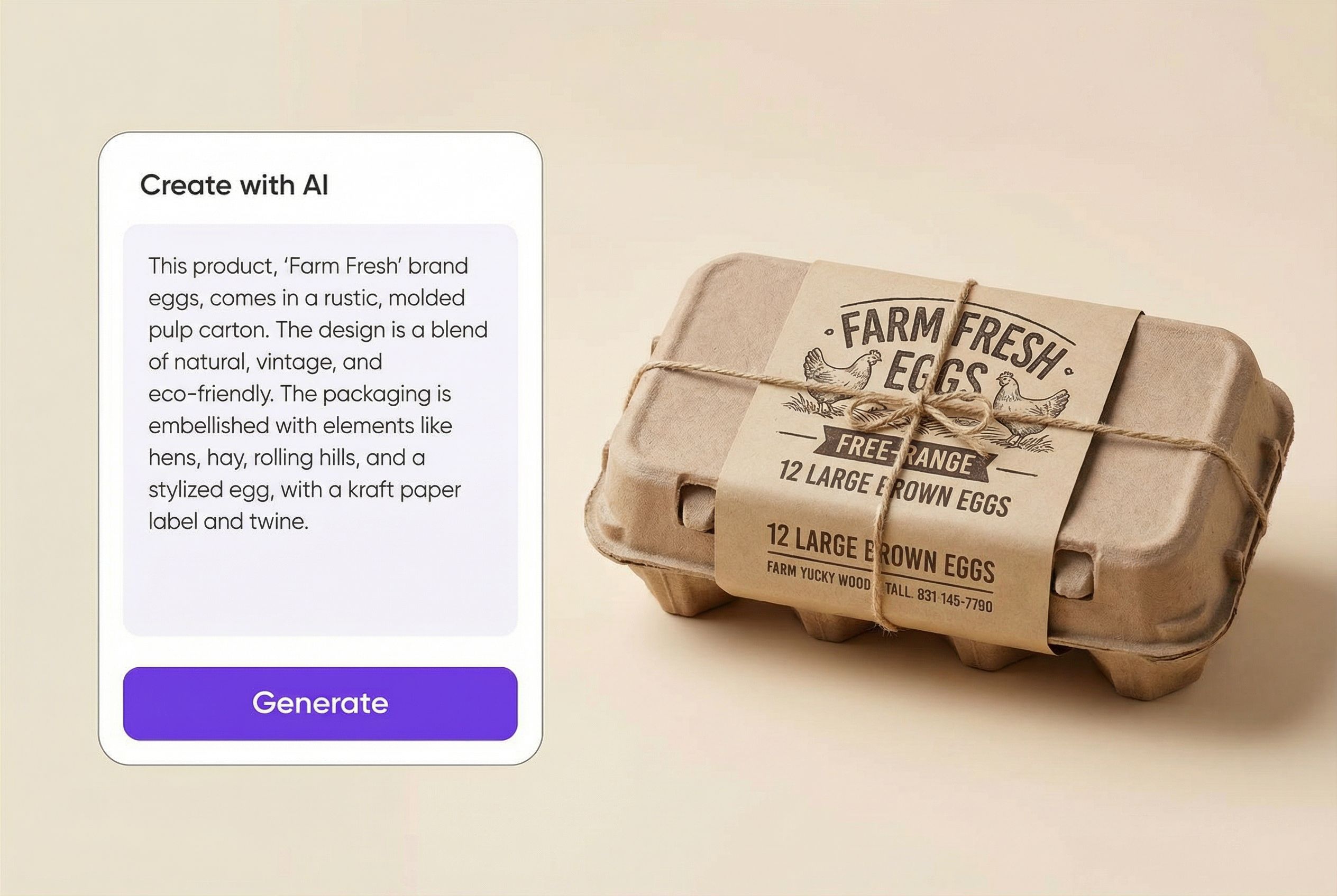 Visualize  egg packaging with text-to-image 