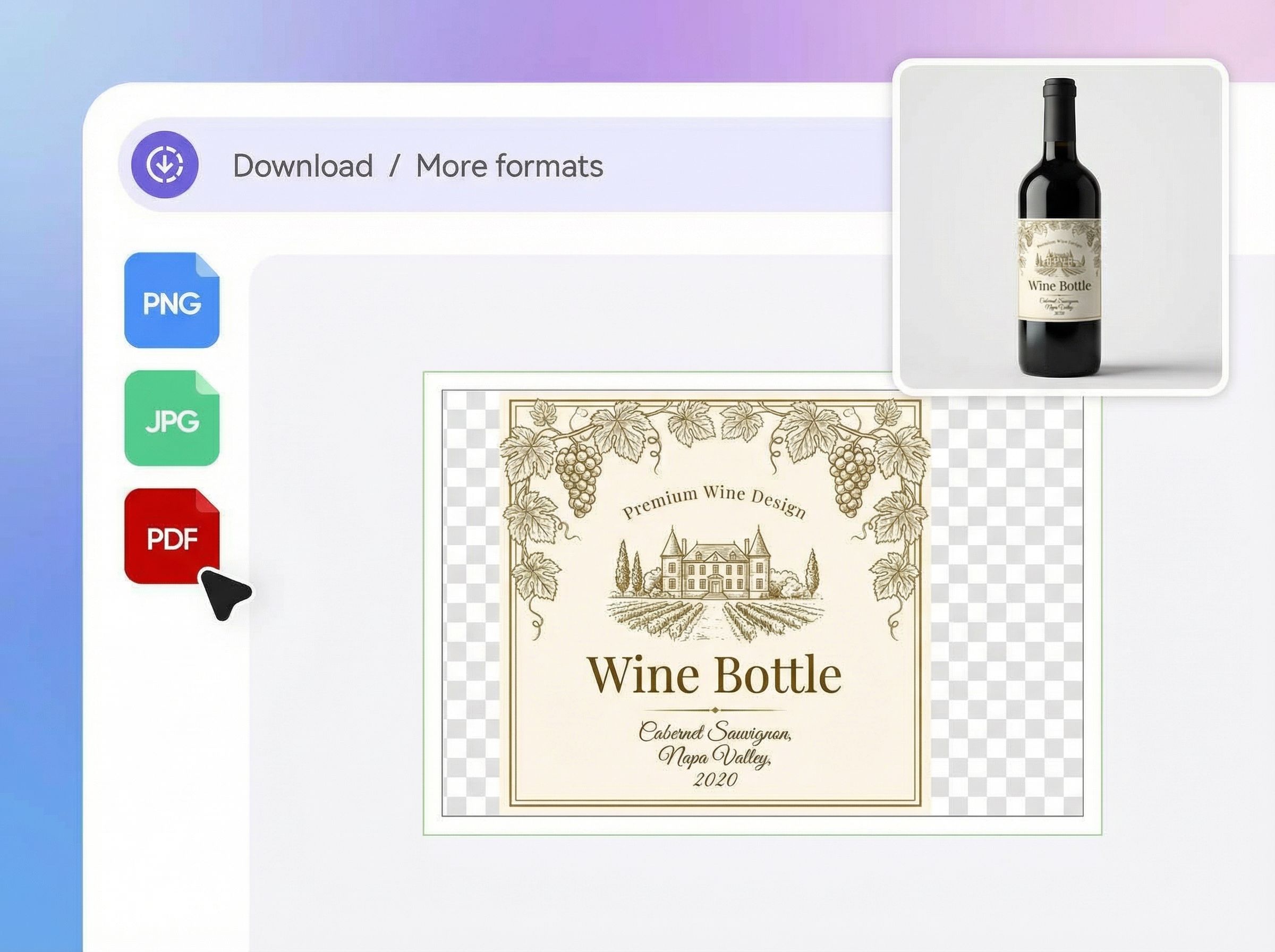 Step 3: Export your wine packaging Step 3: Export your wine packaging