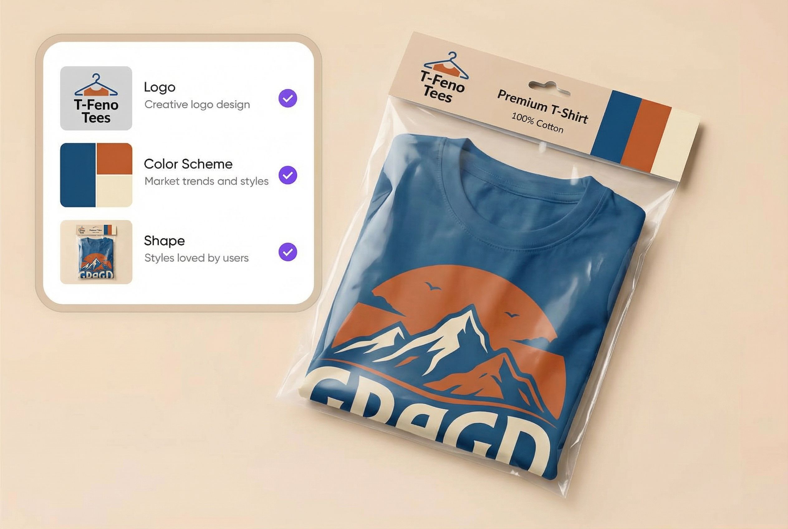 Commercial-safe t-shirt packaging designs