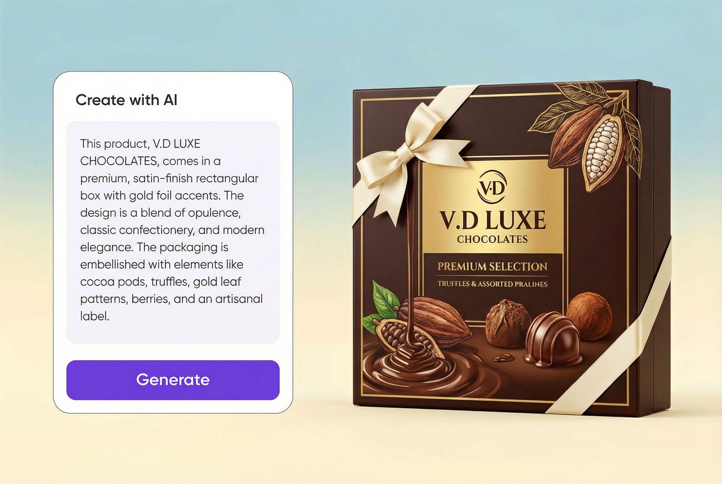 Professional chocolate packaging visuals