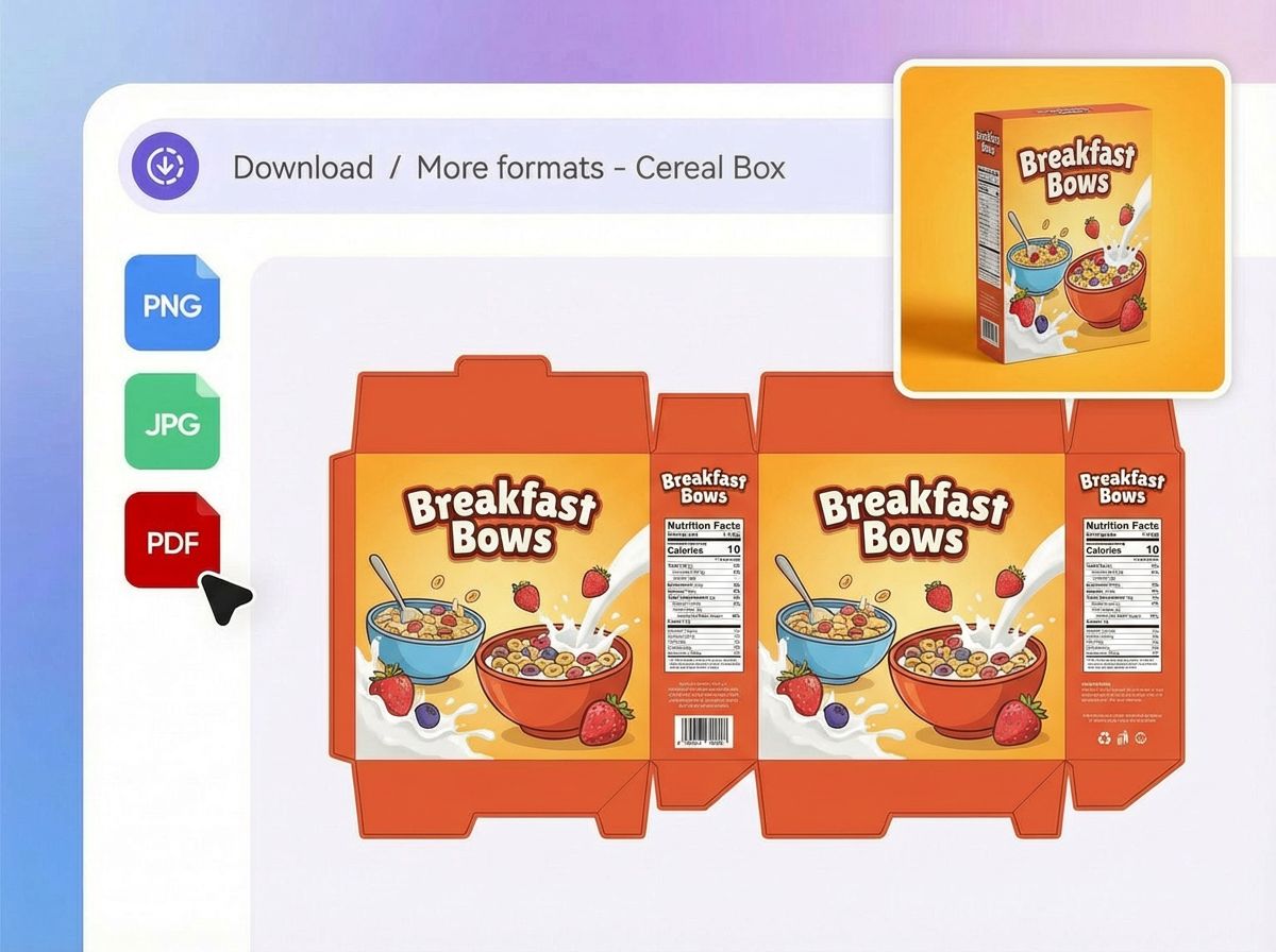 Step 3: Download cereal box packaging files