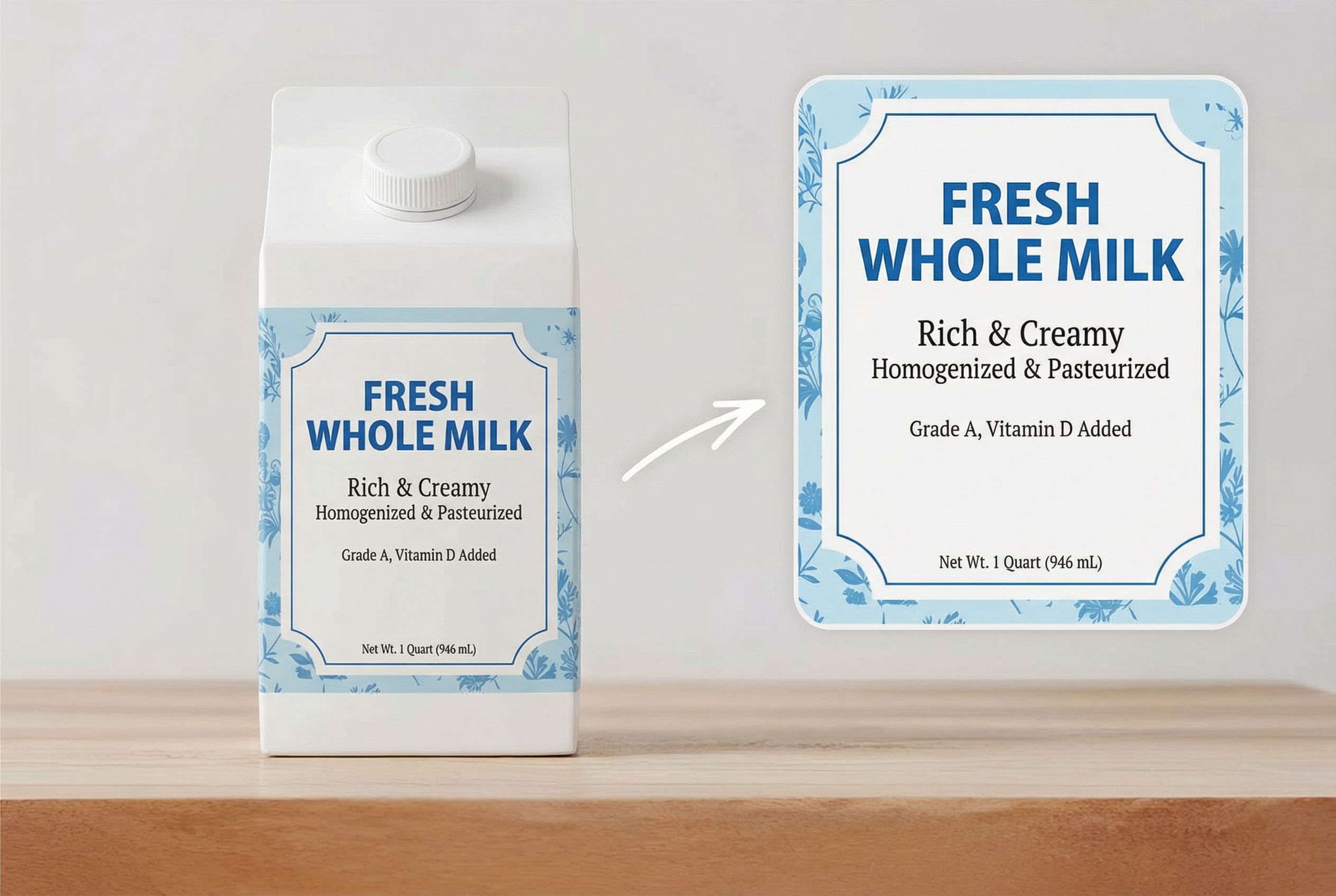 AI creates pro-grade milk packaging with FDA-ready labels