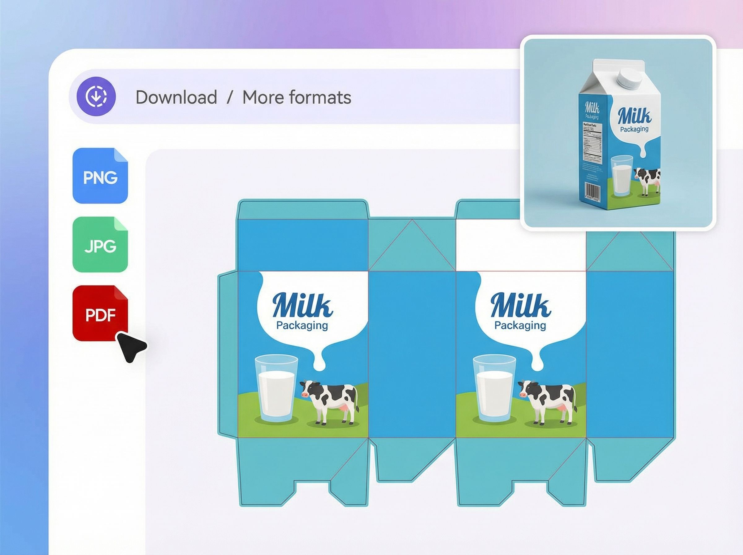 Step 3: Download your milk packaging files