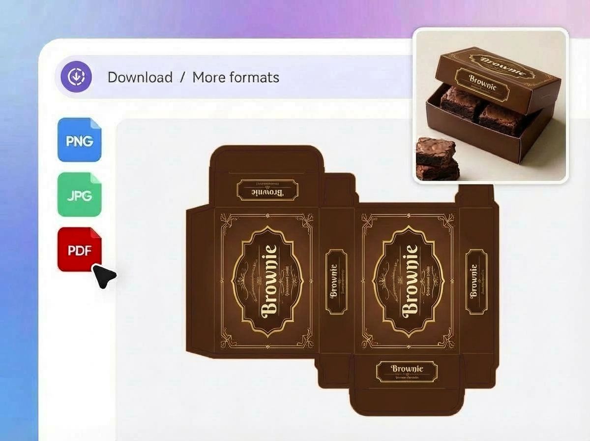 Step 3: Export your brownie packaging